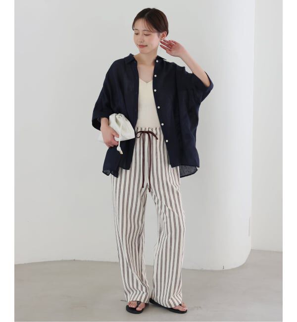 SLOBE IENA「《シリーズあり》パイル風ストライプリラックスパンツ」|その他|