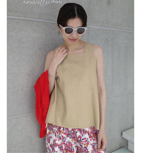 IENA「《一部店舗限定》Maison IENA デニムキャミブラウス」|シャツ・ブラウス|ベージュ