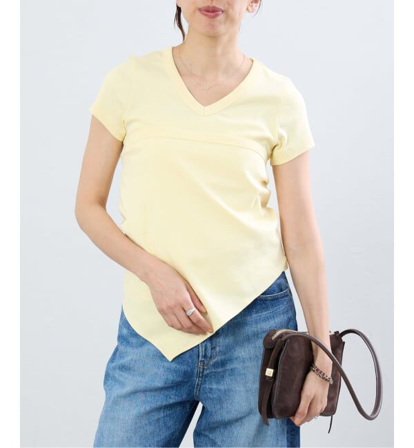 IENA「FLORE FLORE/フローレフローレ JILL BABY TEE Tシャツ  JIL-BT」|Tシャツ・カットソー|イエロー
