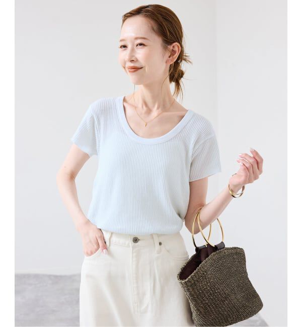 SLOBE IENA「《追加》CaRouseLamBRa/ケラウズランブラ シアーリブTシャツ 261-466SO」|Tシャツ・カットソー|