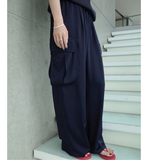 IENA「《一部店舗限定》Maison IENA サテンカーゴパンツ」|カーゴ|