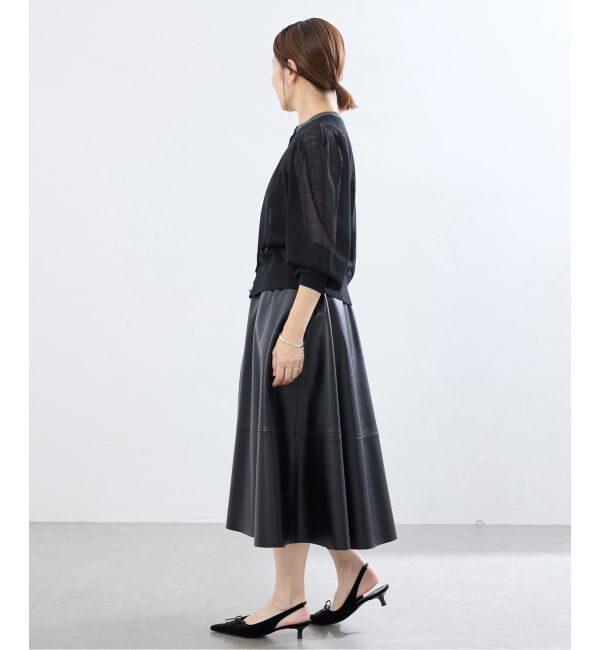 IENA「LOWER/ローヴァー 18G Tucked power shoulder ニット  LW-77」|カーディガン|