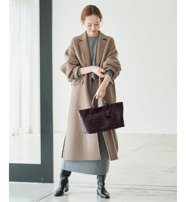 SLOBE IENA「《予約》SLOBE 型押しレザースクエアトートバッグ」|トートバッグ|