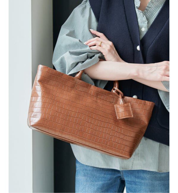 SLOBE IENA「《予約》SLOBE 型押しレザースクエアトートバッグ」|トートバッグ|