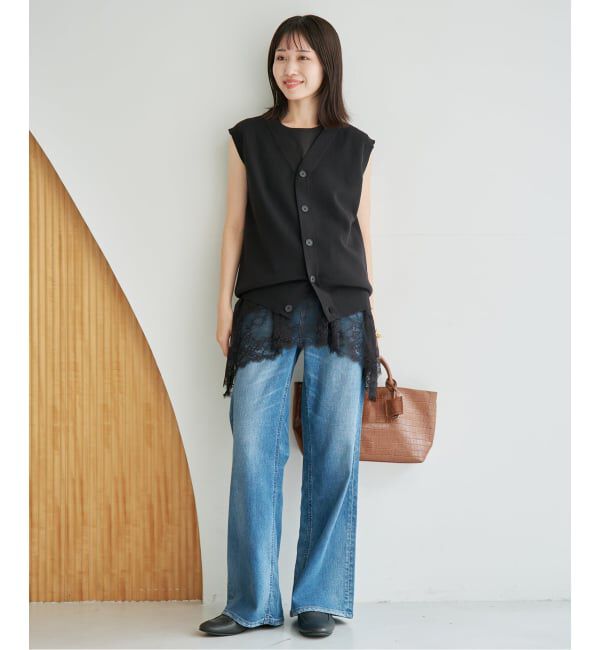 SLOBE IENA「《予約》SLOBE 型押しレザースクエアトートバッグ」|トートバッグ|