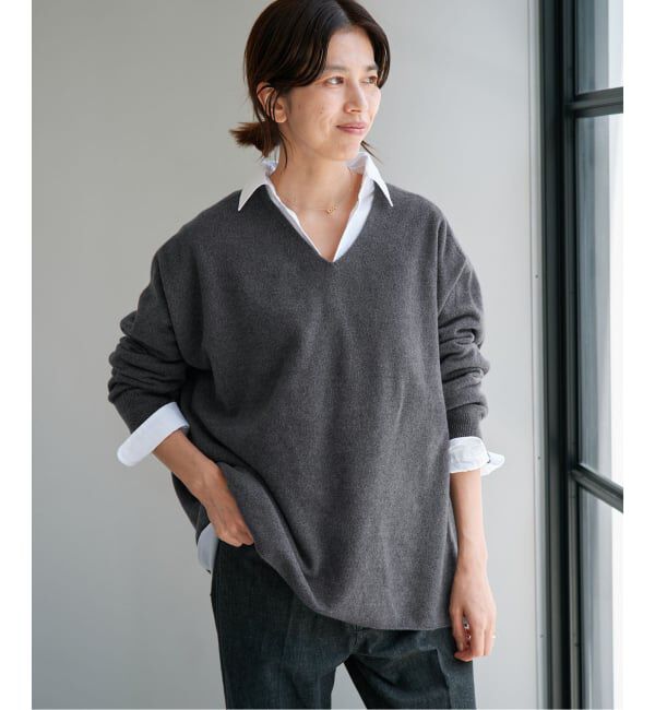 IENA「《追加6予約》Fineニュージーウール ニュアンス Vプルオーバー」|ニット・セーター|
