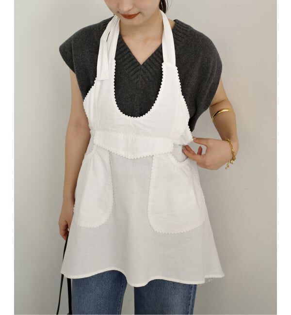 SLOBE IENA「《予約》crinkle crinkle crinkle apron gilet blouse CC-5006」|シャツ・ブラウス|ホワイト