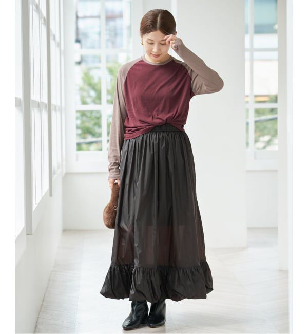 IENA「バイカラー ラグランスリーブ ロングTシャツ」|Tシャツ・カットソー|