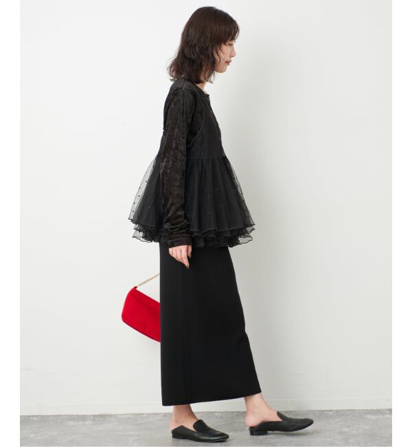 SLOBE IENA「《予約》ドット刺しゅうギャザーキャミ」|シャツ・ブラウス|