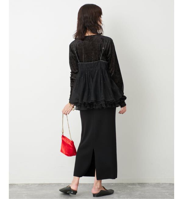 SLOBE IENA「《予約》ドット刺しゅうギャザーキャミ」|シャツ・ブラウス|