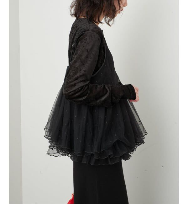 SLOBE IENA「《予約》ドット刺しゅうギャザーキャミ」|シャツ・ブラウス|