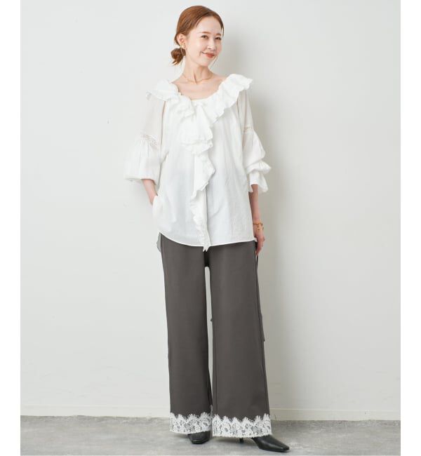 SLOBE IENA「《予約》レースヘムスウェットパンツ」|その他|