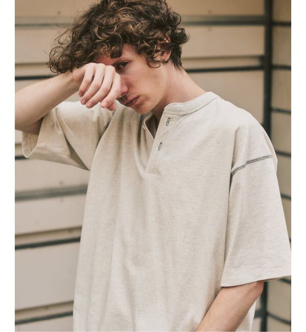417 EDIFICE「トーナルステッチ ヘンリーネックTシャツ」|Tシャツ・カットソー|