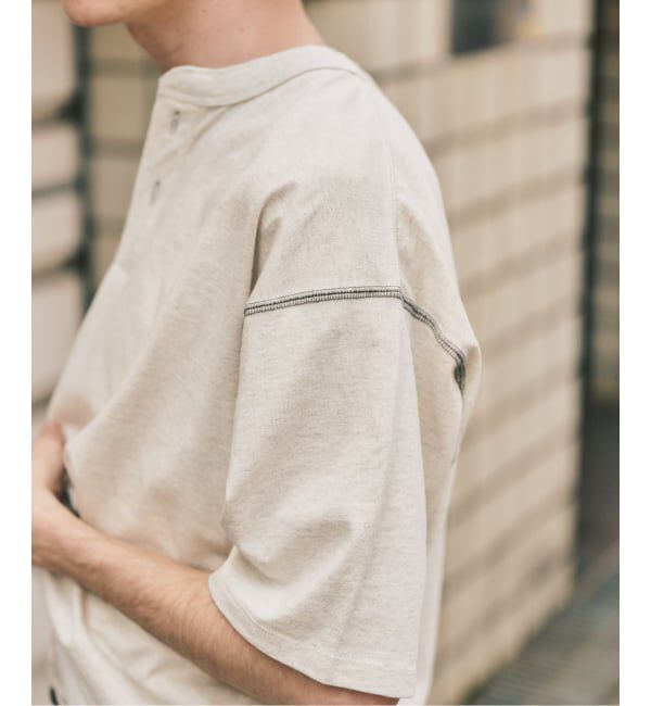 417 EDIFICE「トーナルステッチ ヘンリーネックTシャツ」|Tシャツ・カットソー|