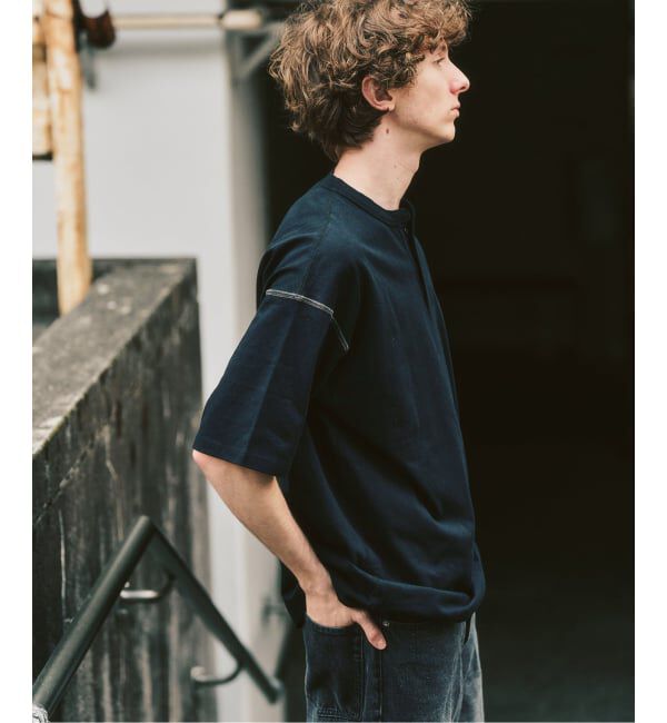 417 EDIFICE「トーナルステッチ ヘンリーネックTシャツ」|Tシャツ・カットソー|
