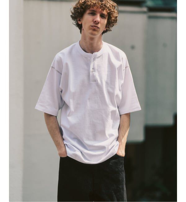 417 EDIFICE「トーナルステッチ ヘンリーネックTシャツ」|Tシャツ・カットソー|ホワイト