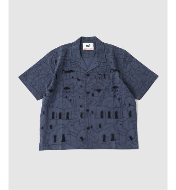 EDIFICE「mii (ミイ) SHIFFLY EMBROIDED SHIRT」|シャツ・ブラウス|ネイビー