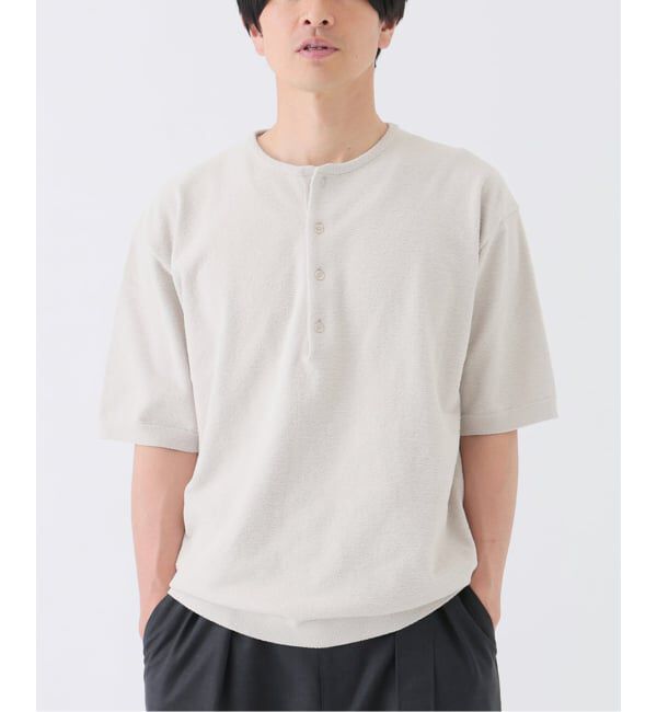 EDIFICE「《EDIFICE by PIPPIOLINO》 パイル ヘンリー ネック」|Tシャツ・カットソー|ベージュ A