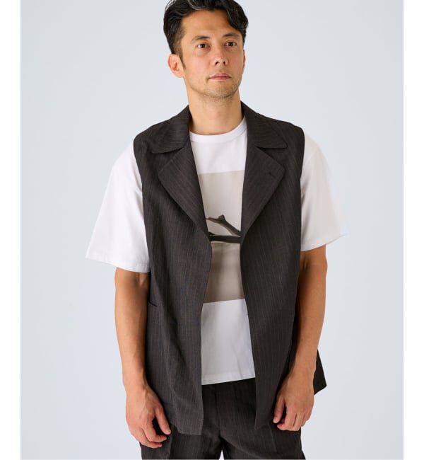 EDIFICE「WOOL TAILORED ベスト（ウールリネン）」|ダウンベスト・ベスト|グレー