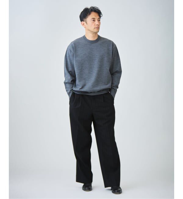 EDIFICE「《EDIFICE by PIPPIOLINO》ウール プレイティング クルーネック」|ニット・セーター|