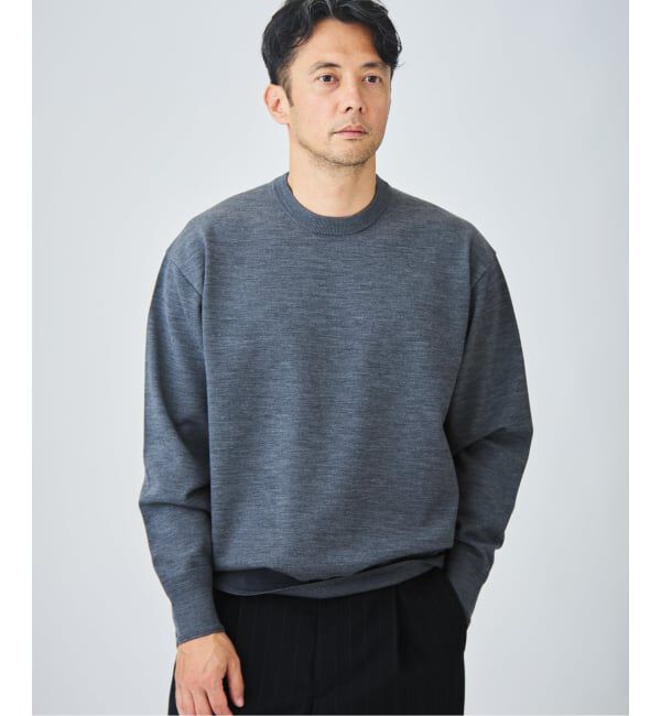 EDIFICE「《EDIFICE by PIPPIOLINO》ウール プレイティング クルーネック」|ニット・セーター|