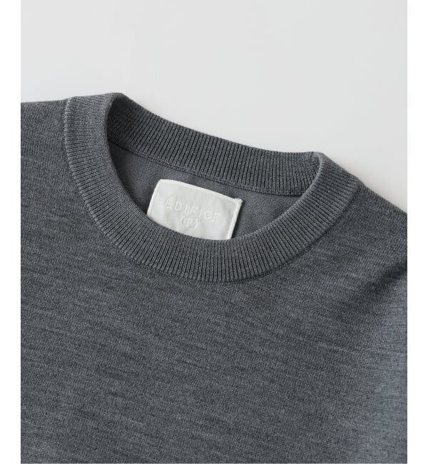 EDIFICE「《EDIFICE by PIPPIOLINO》ウール プレイティング クルーネック」|ニット・セーター|