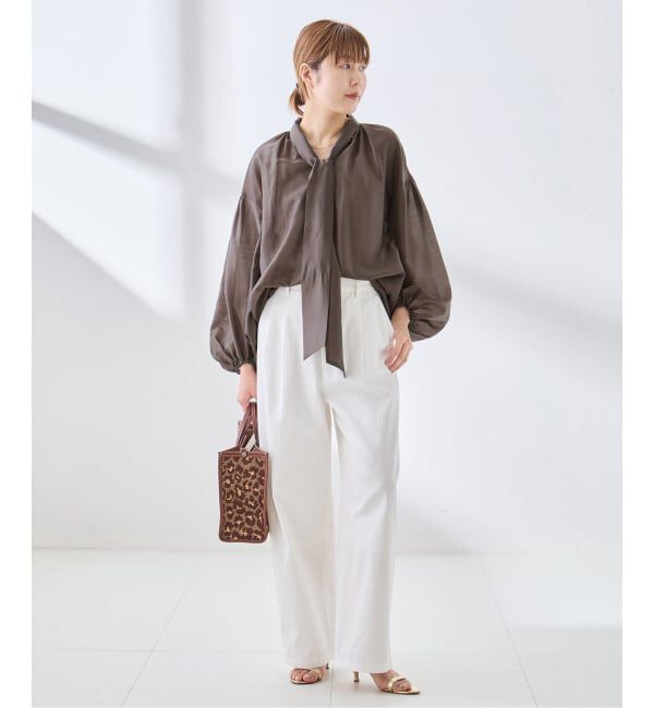 journal standard L'essage「《追加》IPEKERフラワー/無地 ボウタイブラウス」|シャツ・ブラウス|