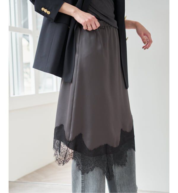 Spick and Span「レースサテンスカート」|スカート|