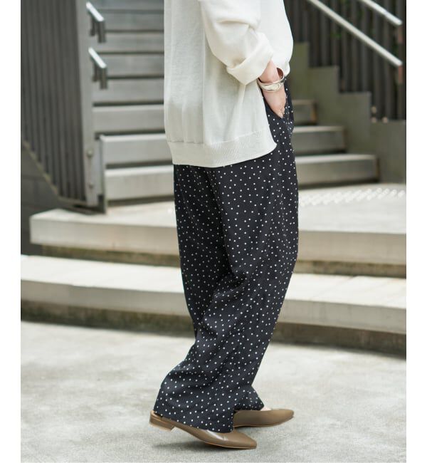 Spick and Span「《WEB限定 / 追加》ドットプリントイージーストレートパンツ」|スラックス|