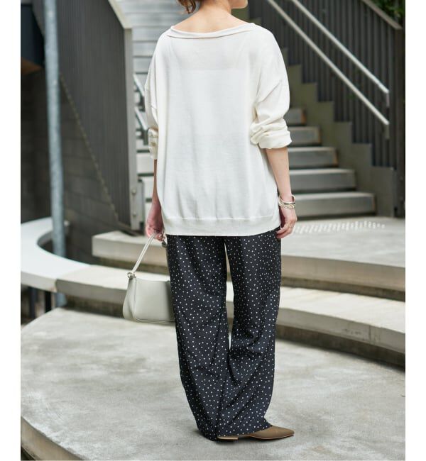 Spick and Span「《WEB限定 / 追加》ドットプリントイージーストレートパンツ」|スラックス|