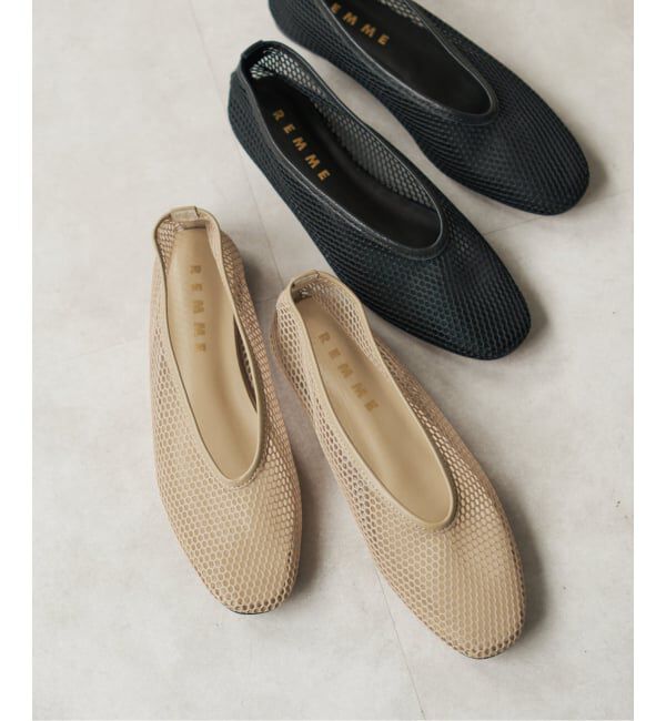 Spick and Span「REMME/レメ メッシュフラットパンプス」|その他|ベージュ