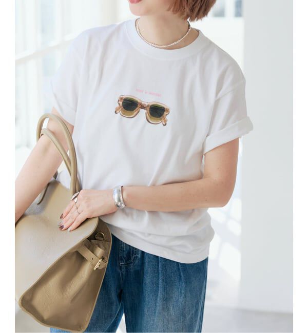 Spick and Span「ANGE IN DISGUISE/アンジ イン ディスガイズ ROSE et MOUSSE TEE」|Tシャツ・カットソー|ホワイト