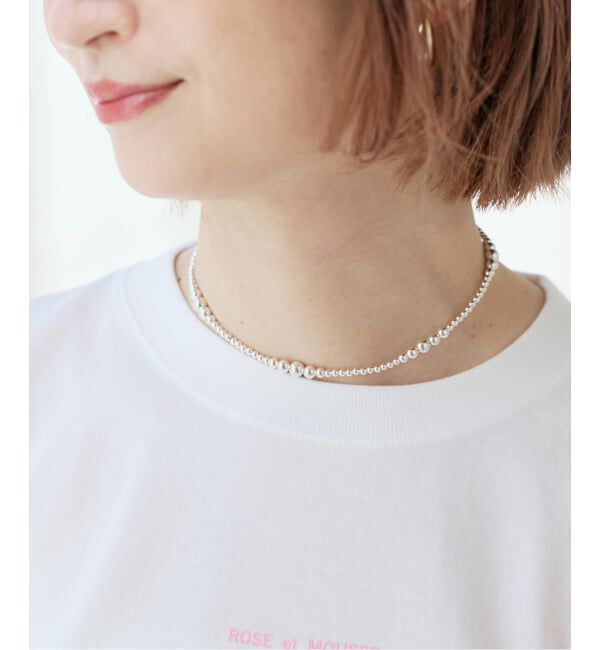 Spick and Span「ERICKA NICOLAS BEGAY/エリッカ ニコラス ビゲイ ナバホパールMIX 12mm/35cm」|ネックレス|シルバー