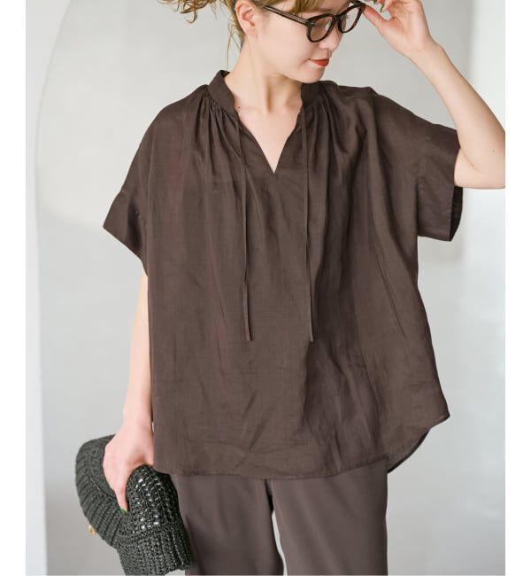 Spick and Span「ラミーミックススキッパーブラウス」|シャツ・ブラウス|