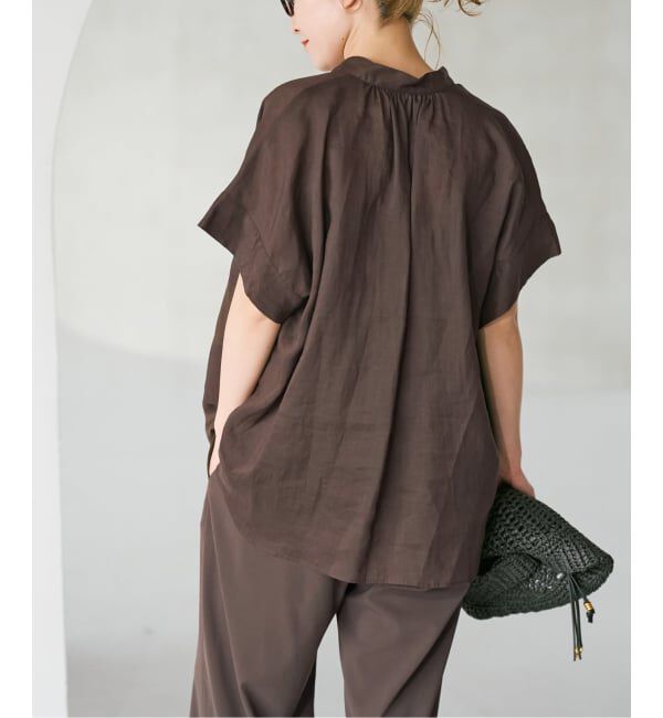 Spick and Span「ラミーミックススキッパーブラウス」|シャツ・ブラウス|