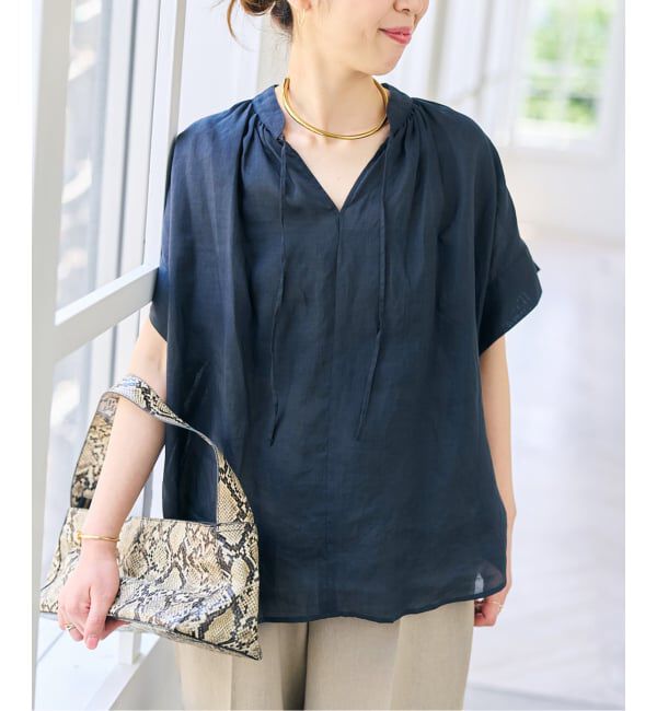 Spick and Span「ラミーミックススキッパーブラウス」|シャツ・ブラウス|