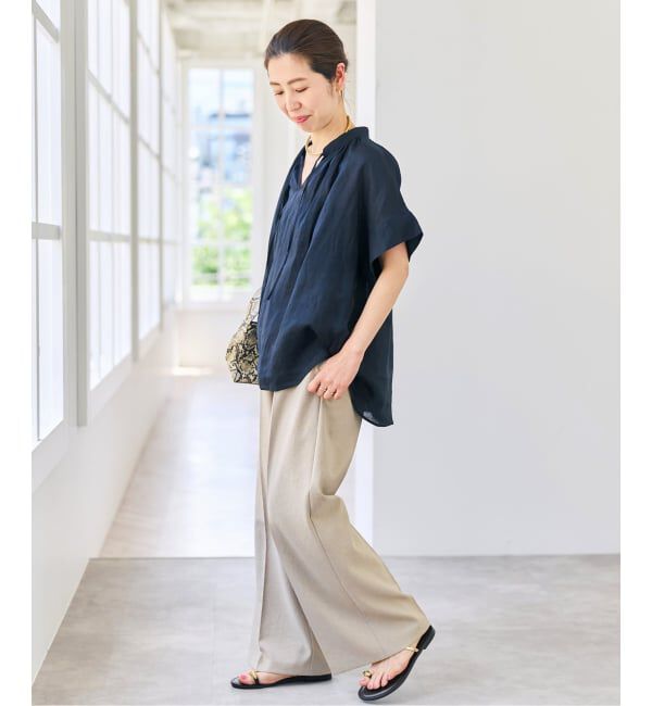 Spick and Span「ラミーミックススキッパーブラウス」|シャツ・ブラウス|