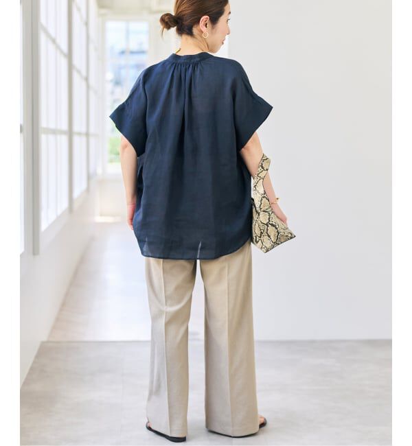 Spick and Span「ラミーミックススキッパーブラウス」|シャツ・ブラウス|