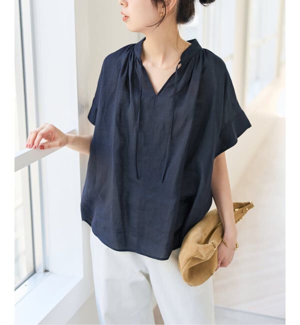 Spick and Span「ラミーミックススキッパーブラウス」|シャツ・ブラウス|
