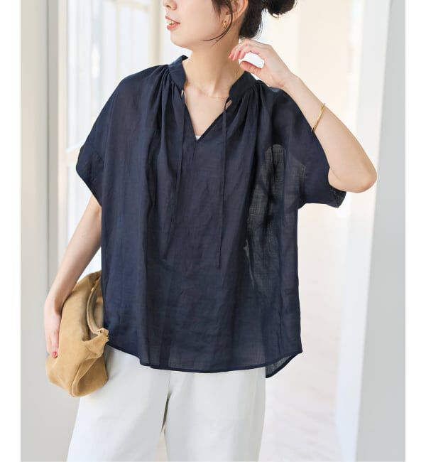 Spick and Span「ラミーミックススキッパーブラウス」|シャツ・ブラウス|