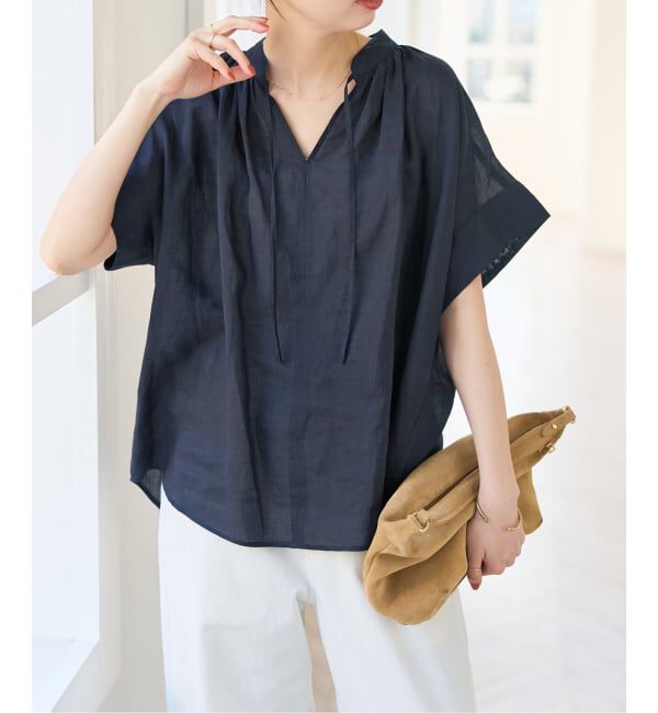 Spick and Span「ラミーミックススキッパーブラウス」|シャツ・ブラウス|
