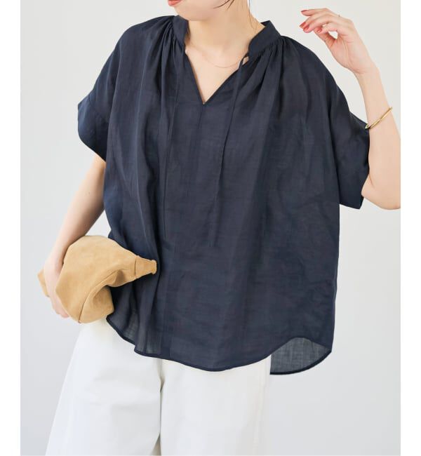 Spick and Span「ラミーミックススキッパーブラウス」|シャツ・ブラウス|