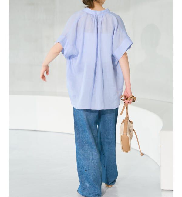 Spick and Span「ラミーミックススキッパーブラウス」|シャツ・ブラウス|