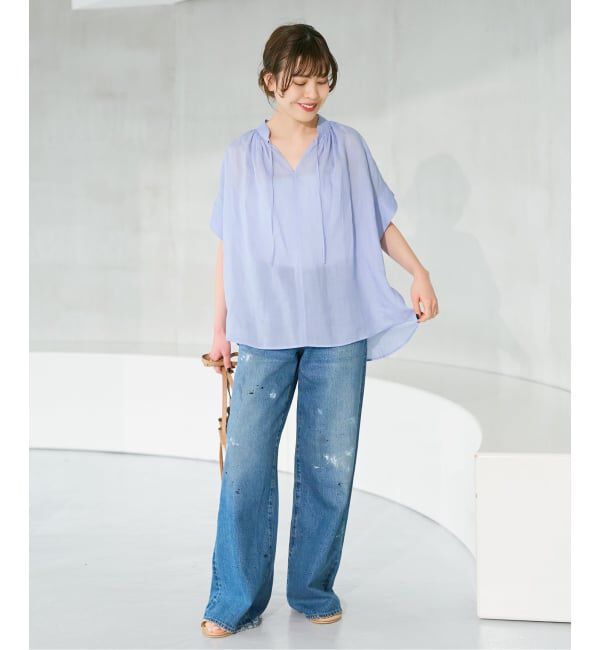 Spick and Span「ラミーミックススキッパーブラウス」|シャツ・ブラウス|