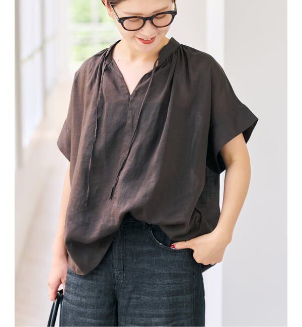 Spick and Span「ラミーミックススキッパーブラウス」|シャツ・ブラウス|