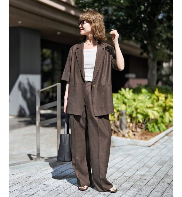 Spick and Span「《セットアップ可》ライトドライクロスパンツ」|スラックス|