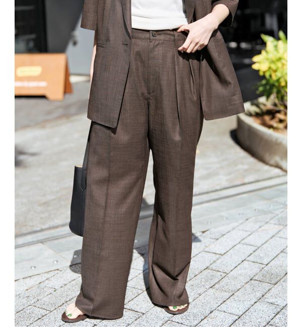 Spick and Span「《セットアップ可》ライトドライクロスパンツ」|スラックス|
