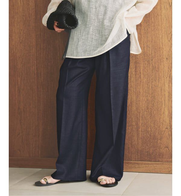 Spick and Span「《セットアップ可》ライトドライクロスパンツ」|スラックス|ネイビー