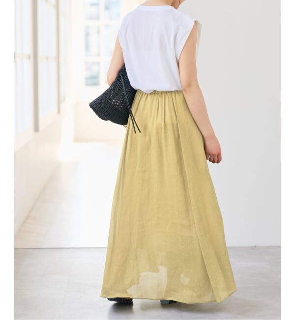 Spick and Span「《セットアップ可》ラミーブレンドギャザーフレアスカート」|スカート|
