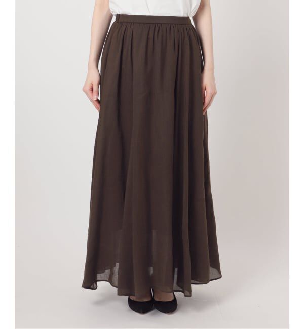 Spick and Span「《セットアップ可》ラミーブレンドギャザーフレアスカート」|スカート|